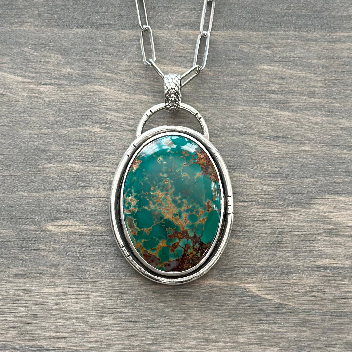 Royston Turquoise Statement Pendant in Green