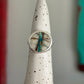 Royston Ribbon Turquoise Coin Style Ring in size 6 + 8