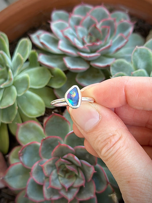 Coober Pedy Opal Stacker Ring in size 7-1/2