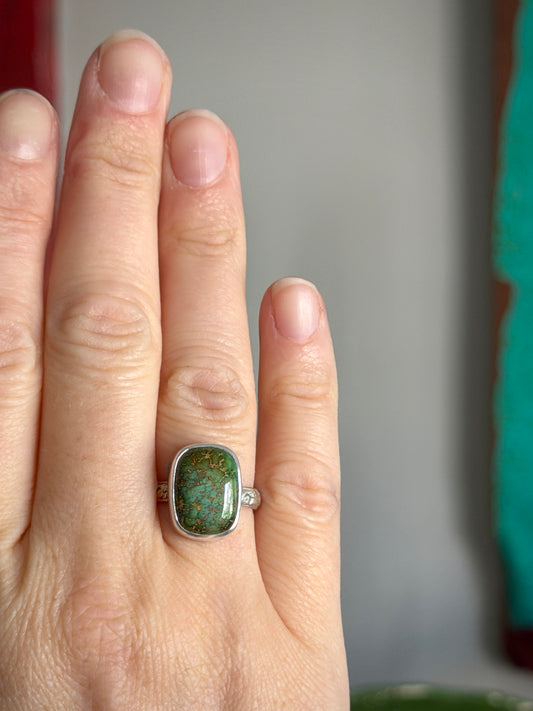 Patagonia Turquoise Rectangle Ring in size 7.5