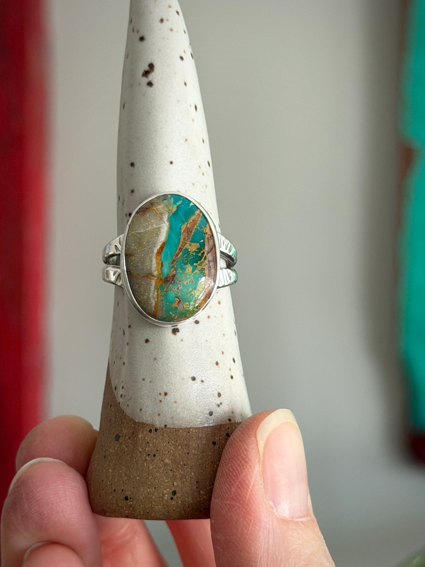 Royston Ribbon Turquoise Ring size 9.25 STAMPED BAND