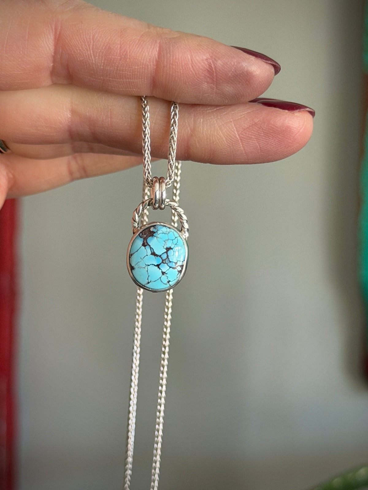 Golden Hills Turquoise Round Pendant