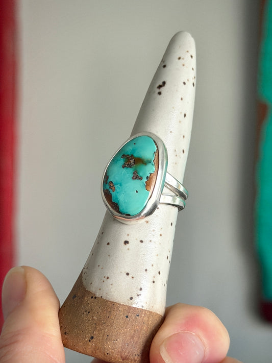 Montezuma Turquoise Ring in size 8