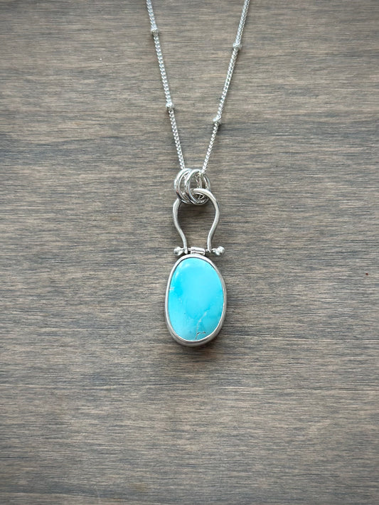 Fox Turquoise Hinge Pendant in Blue no. 5