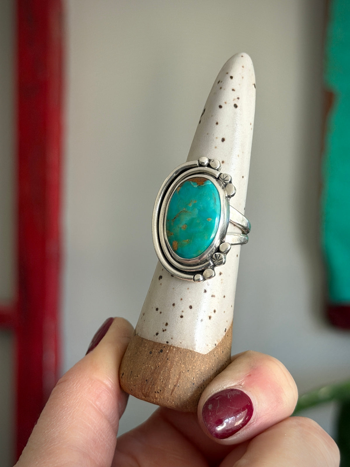 Kingman Turquoise Funky Ring size 8.25