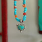 Starry Heart Turquoise and Spiny Oyster Necklace