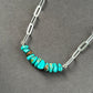 Heavy Sierra Nevada Turquoise Bead Paperclip Necklace in Deep Blue v2