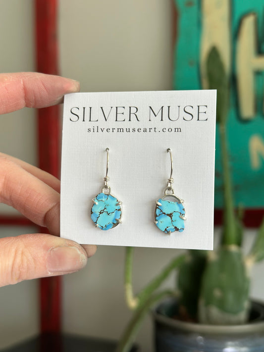 *As Is* Golden Hills Turquoise Slice Earrings