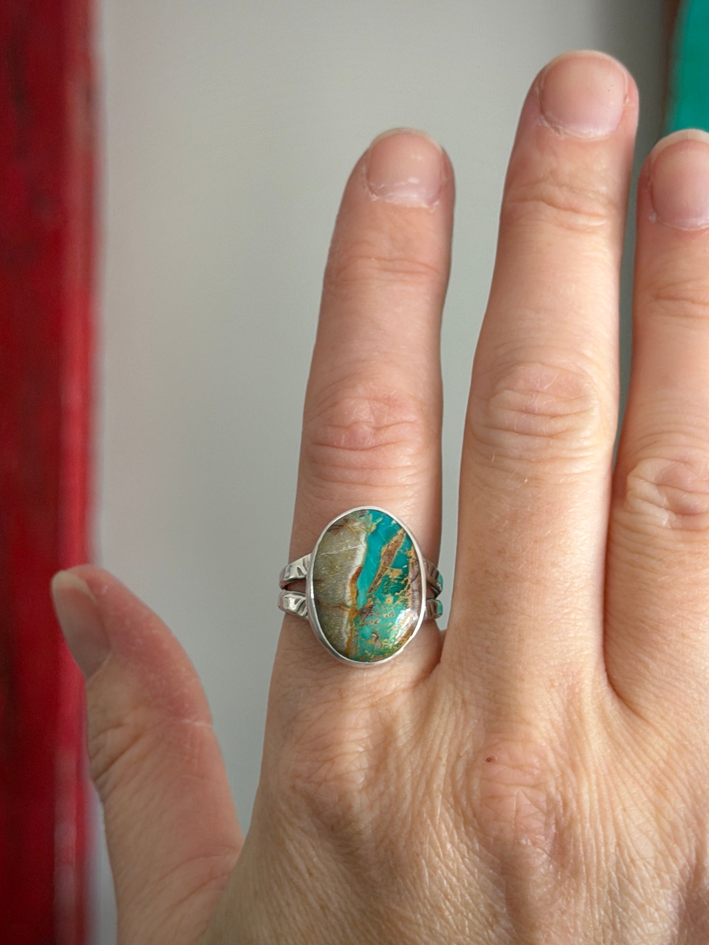 Royston Ribbon Turquoise Ring size 9.25 STAMPED BAND