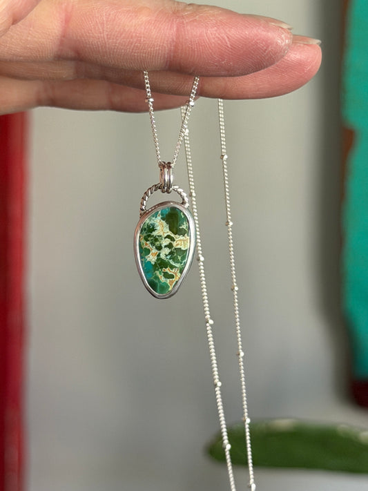 Royston Royal Blue Turquoise Twist Necklace in Green