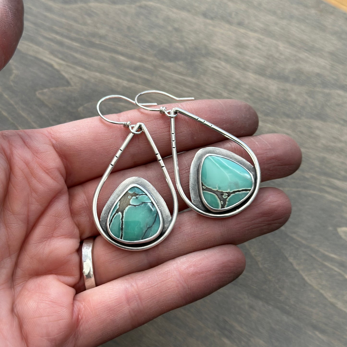 Desert Bloom Variscite Hoops