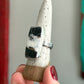 White Buffalo Rectangle Ring size 10 STAMPED BAND