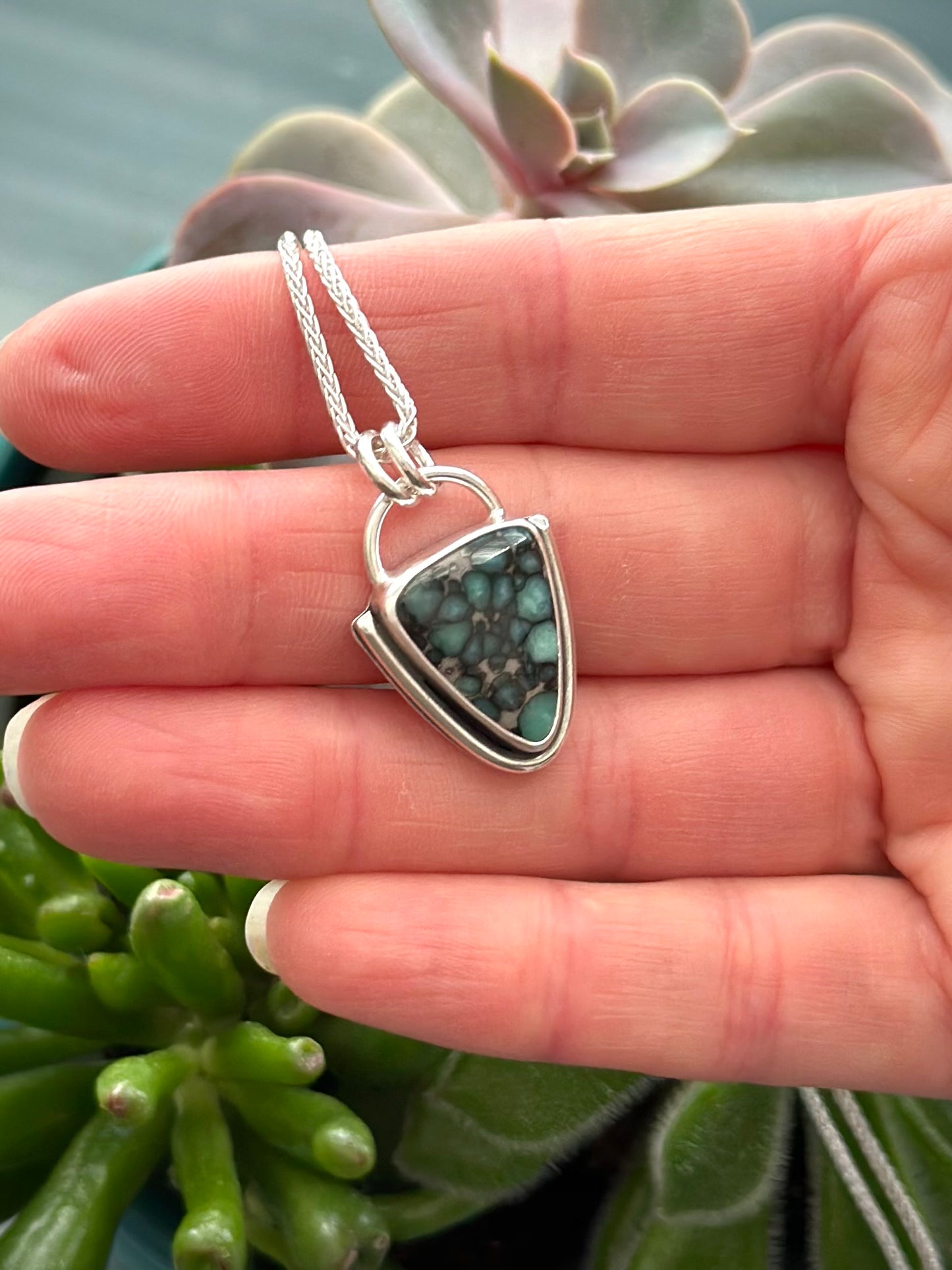 Desert Bloom Variscite V Pendant