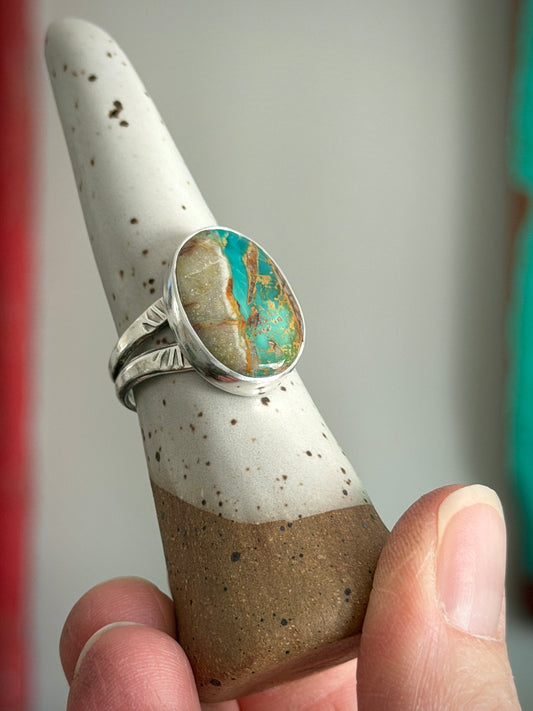 Royston Ribbon Turquoise Ring size 9.25 STAMPED BAND