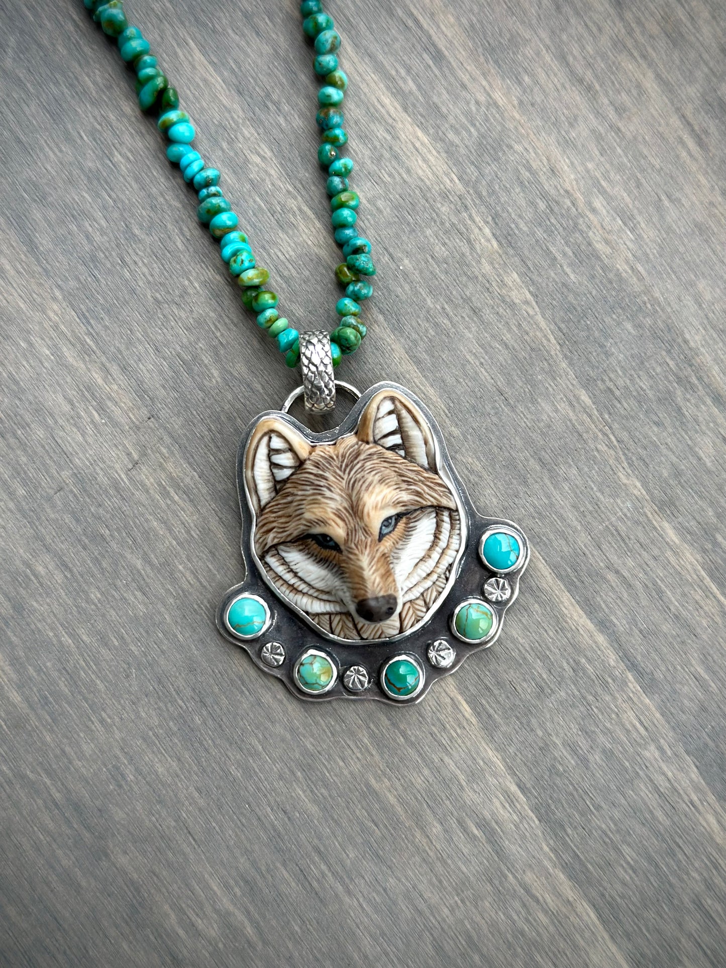 Supernova Turquoise + Laura Mears Wolf Pendant