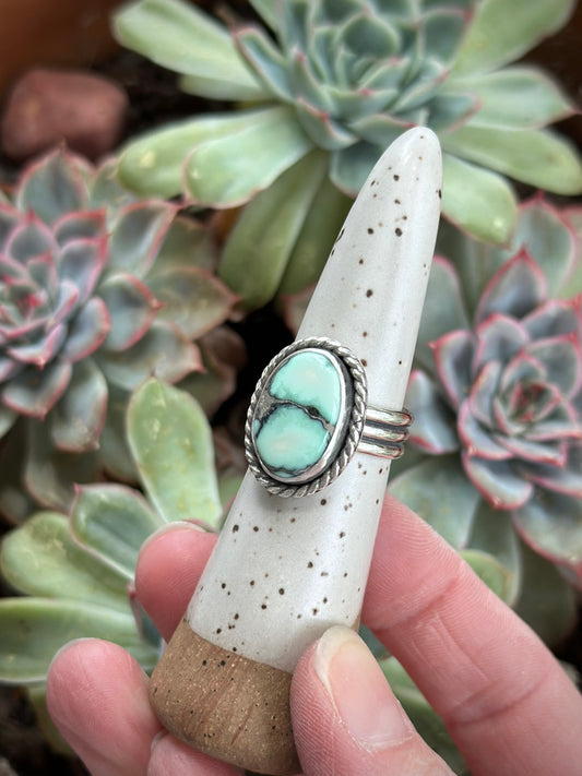 Calypso Variscite Twist Ring in size 7