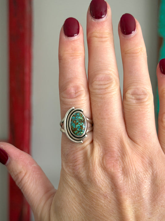 Patagonia Turquoise Art Deco Ring size 9