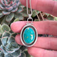 Teal Kingman Gold Turquoise Shadowbox Pendant