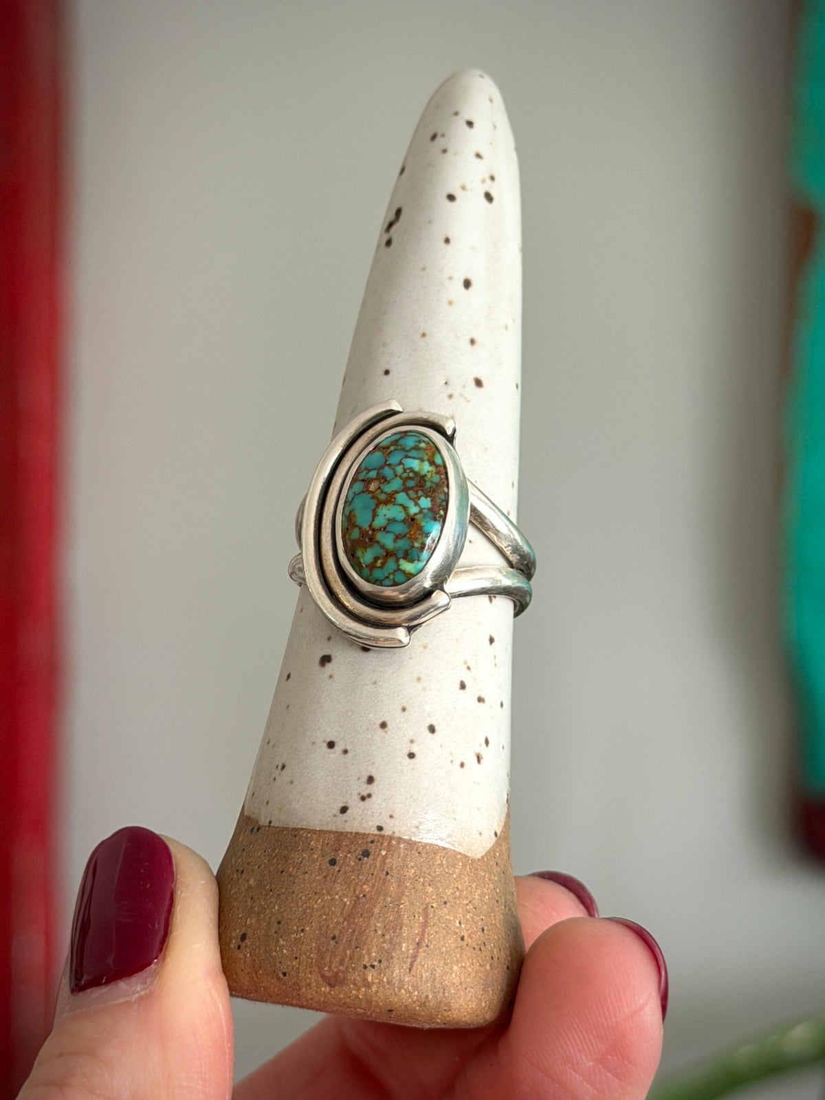 Patagonia Turquoise Art Deco Ring size 9