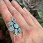 Coober Pedy Opal Half Flower Ring in size 8-1/2