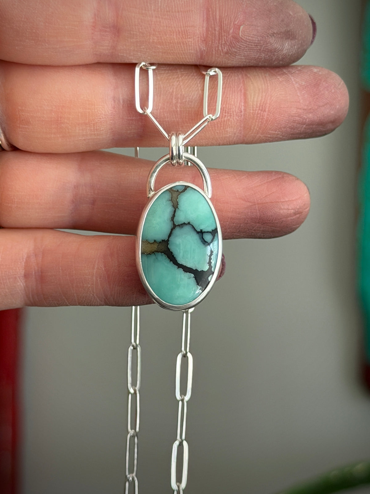 Desert Bloom Variscite Oval Pendant v2