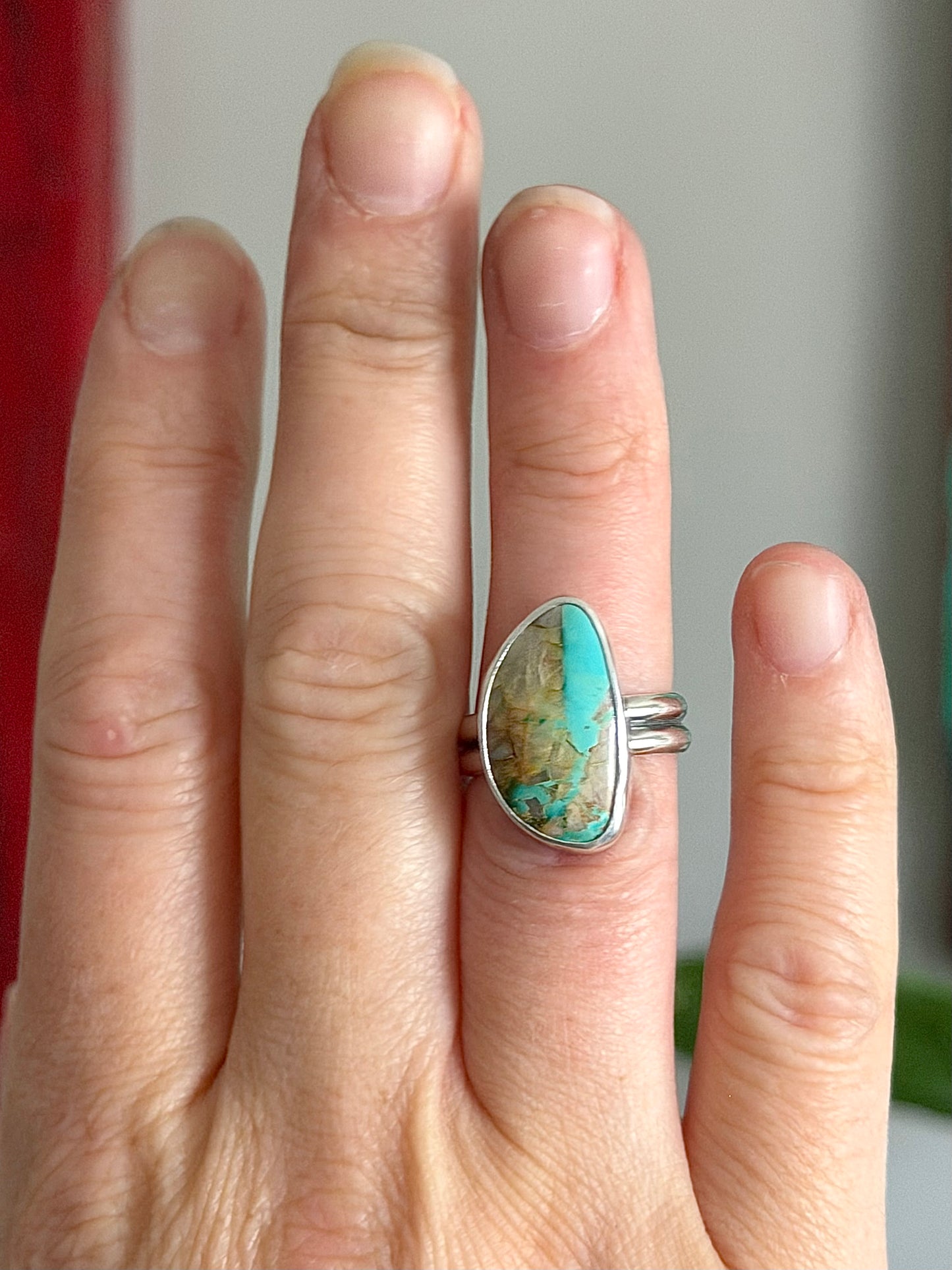 Royston Boulder Turquoise Ring in size 7