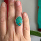 Kingman Gold Turquoise Ring in size 7