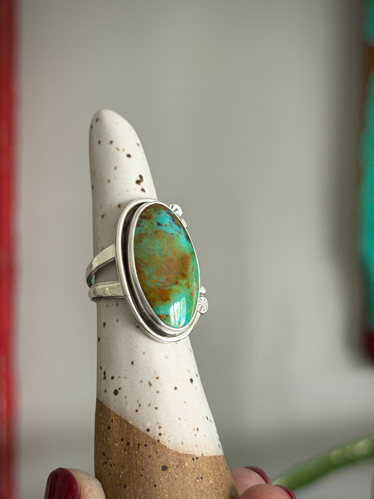 Rising Phoenix Turquoise Funky Ring size 6.5