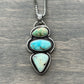 Color Totem Royston Turquoise, Blue Moon Turquoise + Emerald Basin Variscite Pendant