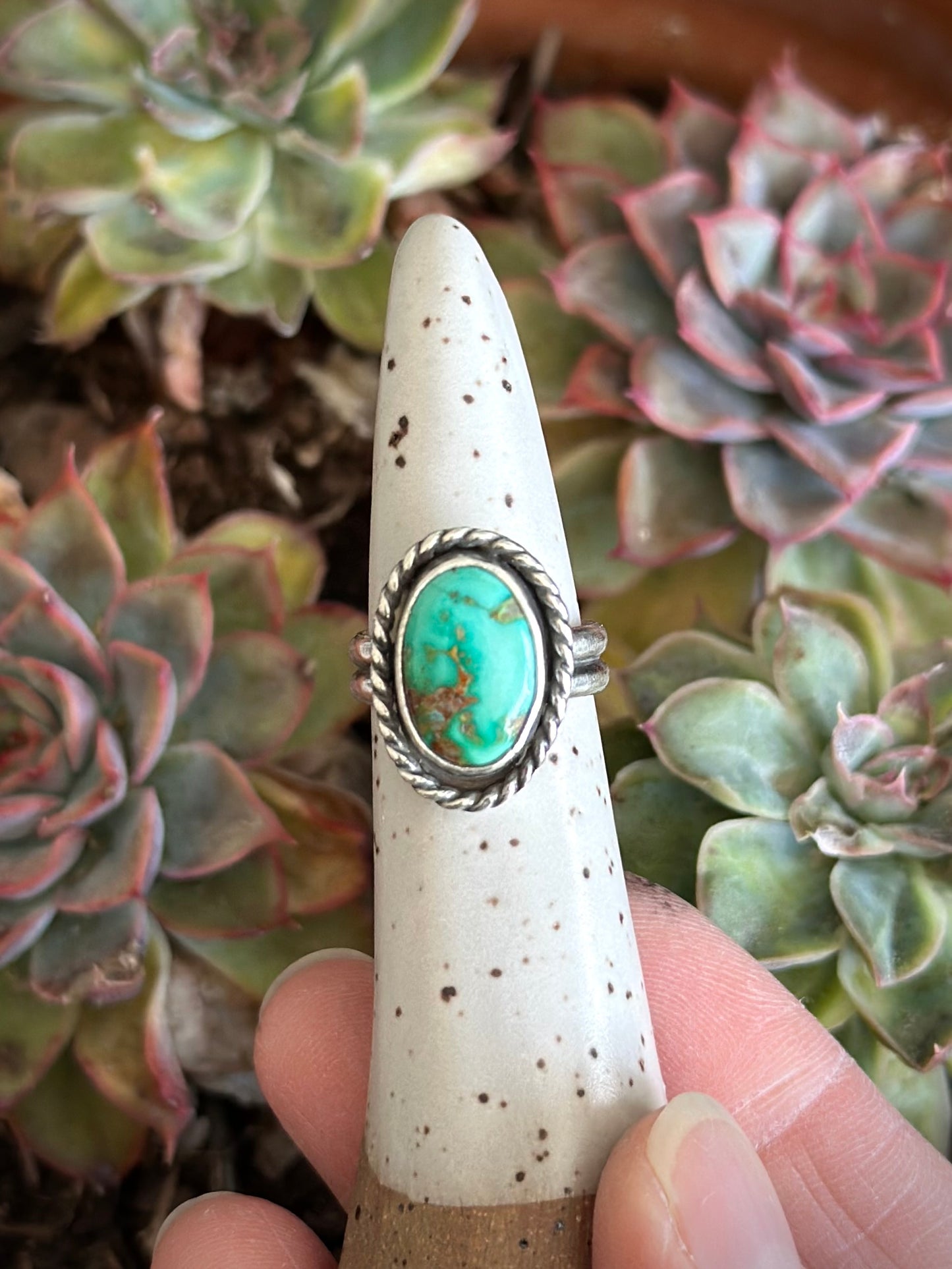 Emerald Valley Turquoise Twist Ring in size 6