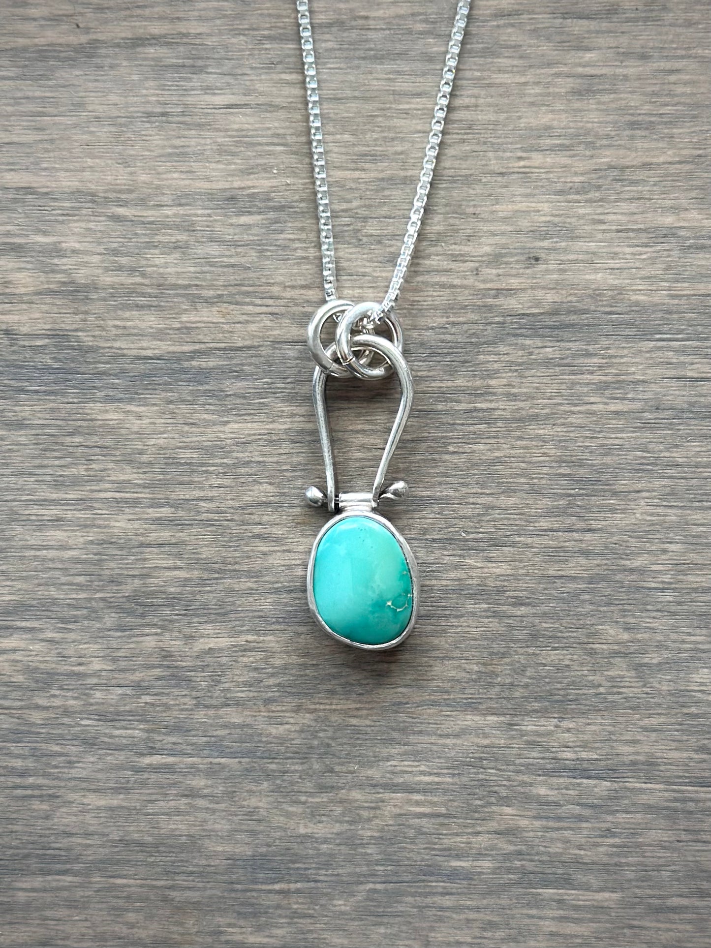 Fox Turquoise Hinge Pendant in Green no. 2