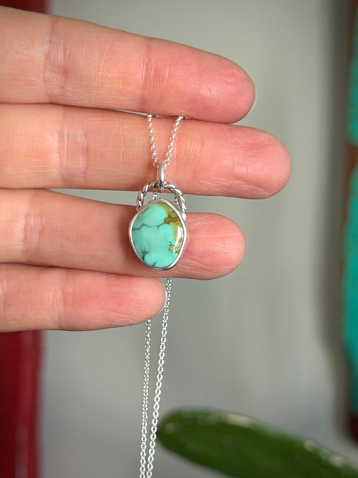 Royston Royal Blue Turquoise Necklace in Green and Gold