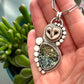 Angelwing Variscite Laura Mears Owl Face in yellow and blue