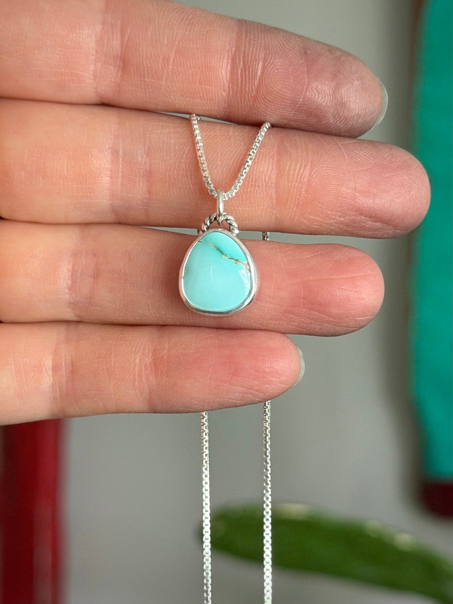 Royston Royal Blue Turquoise Little Necklace in Pale Blue