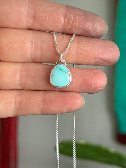 Royston Royal Blue Turquoise Little Necklace in Pale Blue