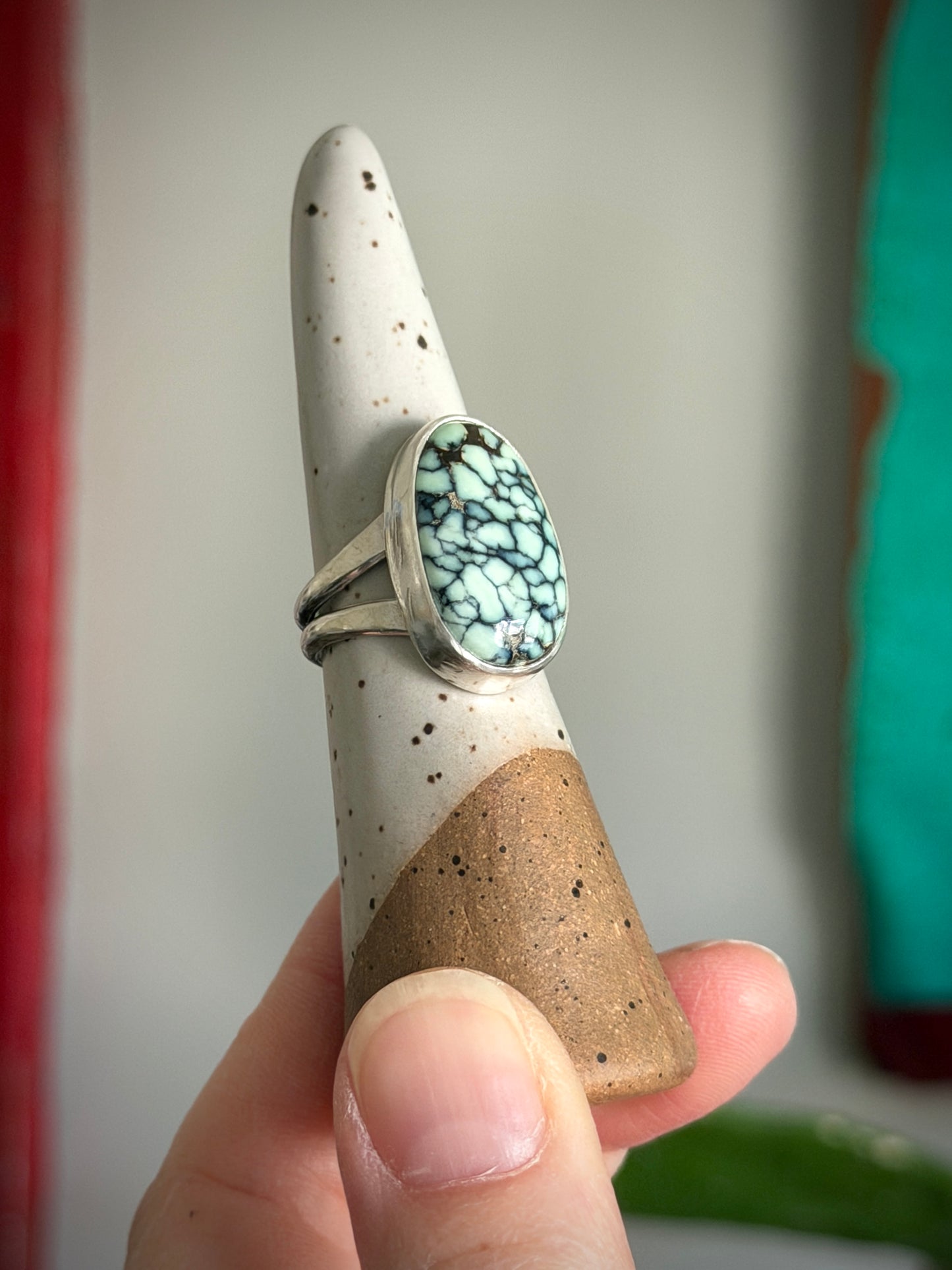 Poseidon Variscite Ring in size 7.75