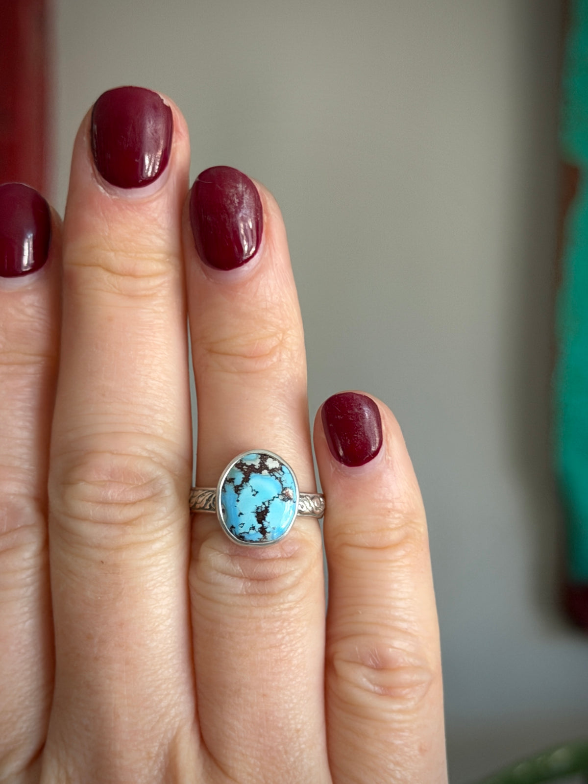 Golden Hills Turquoise Fleur Ring size 6