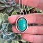 Teal Kingman Gold Turquoise Shadowbox Pendant