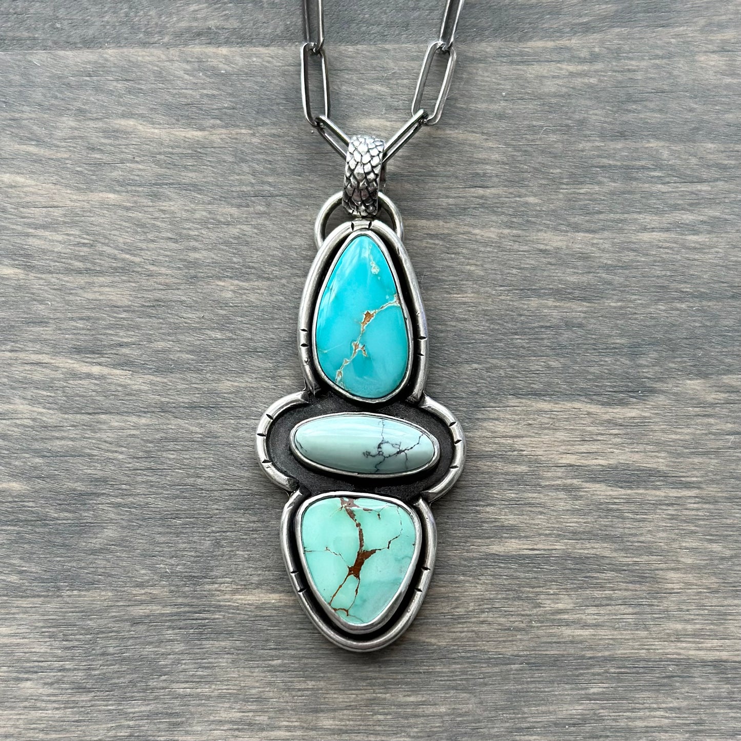 Color Totem Royston Turquoise + Emerald Basin Variscite Pendant