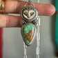 Laura Mears Sleeping Owl Pendant with Thunderbird Turquoise