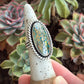 Morenci 2 Turquoise Twist Pyrite Loaded Ring in size 6.75
