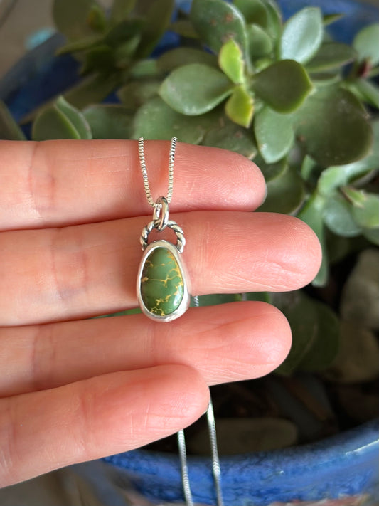 Natural Royston Little Green Turquoise Pendant
