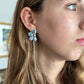 Flashy Half Flower Opal Stud Earrings with Tassels