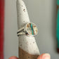 Royston Ribbon Turquoise Coin Style Ring in size 6 + 8