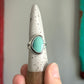 Desert Bloom Variscite Art Deco Ring size 8.5 STAMPED BAND
