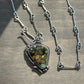 High Grade New Lander Variscite Polychrome Pendant with Handmade Chain