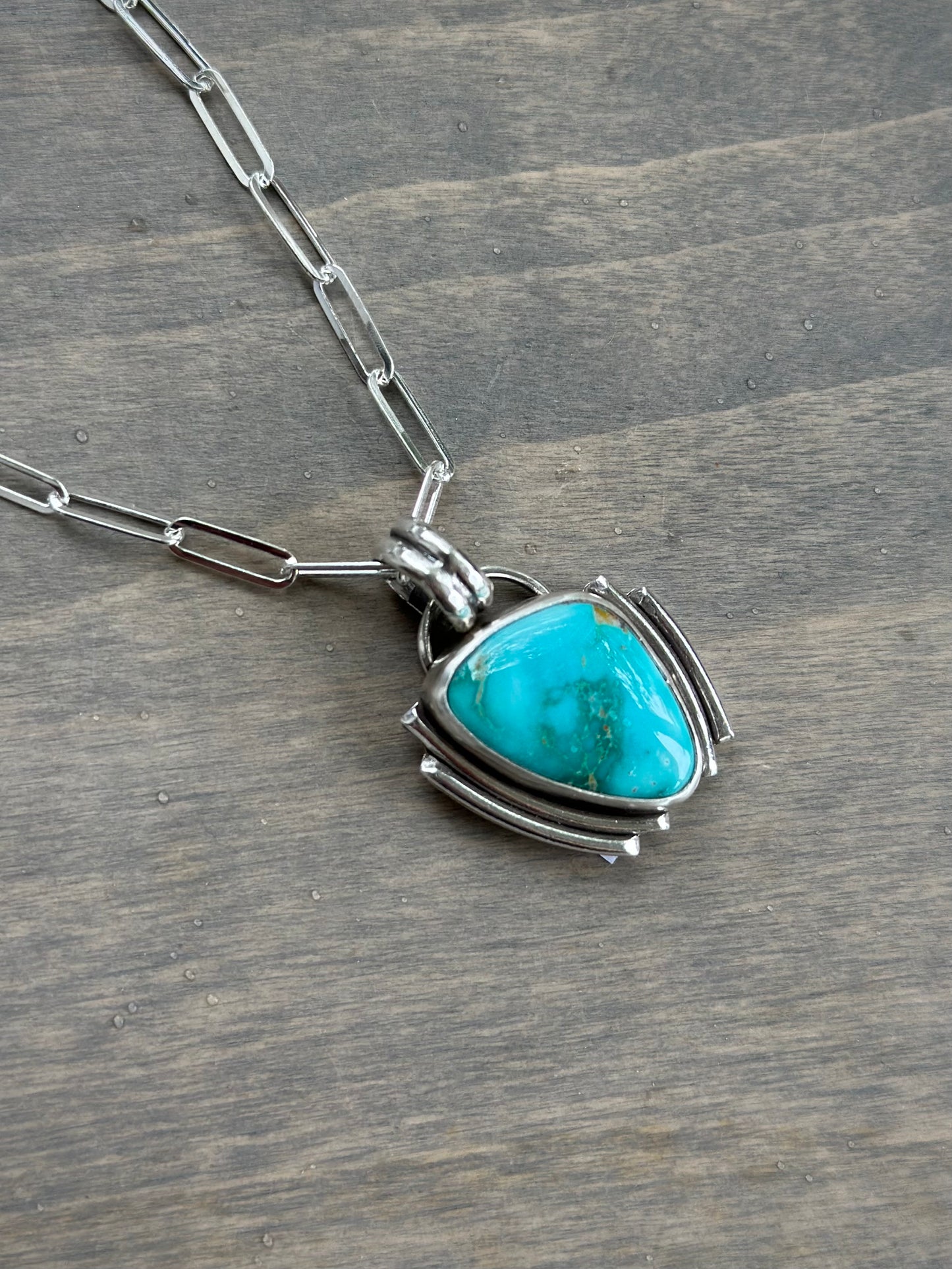 Fox Turquoise Art Deco Pendant in Blue v3