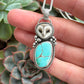 Royston Turquoise + Laura Mears Owl Face Pendant