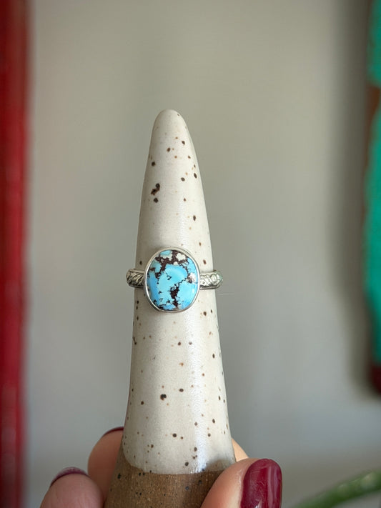 Golden Hills Turquoise Fleur Ring size 6