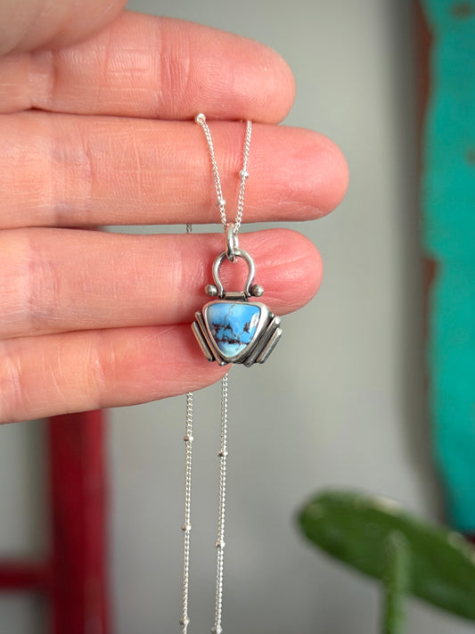 Golden Hills Turquoise Little Pinned Hinge Art Deco Necklace